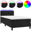 vidaXL Sommier à lattes de lit avec matelas et LED Noir 80x200cm