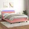 vidaXL Sommier à lattes de lit avec matelas et LED Rose 140x190 cm