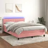 vidaXL Sommier à lattes de lit avec matelas et LED Rose 140x200 cm