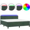vidaXL Sommier à lattes de lit avec matelas LED Vert foncé 180x200 cm