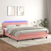 vidaXL Sommier à lattes de lit avec matelas et LED Rose 180x200 cm