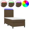 vidaXL Sommier à lattes de lit et matelas et LED Marron foncé 90x190cm