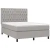 vidaXL Sommier à lattes de lit et matelas et LED Gris clair 140x190 cm