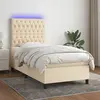 vidaXL Sommier à lattes de lit avec matelas et LED Crème 100x200 cm