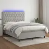 vidaXL Sommier à lattes de lit et matelas et LED Gris clair 140x200 cm