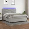 vidaXL Sommier à lattes de lit et matelas et LED Gris clair 180x200 cm