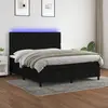 vidaXL Sommier à lattes de lit et matelas et LED Noir 180x200 cm Tissu