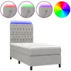 vidaXL Sommier à lattes de lit avec matelas et LED Gris clair 90x200cm
