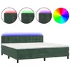 vidaXL Sommier à lattes de lit matelas et LED Vert foncé 200x200 cm