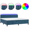 vidaXL Sommier à lattes de lit matelas et LED Bleu foncé 200x200 cm
