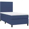 vidaXL Sommier à lattes de lit avec matelas et LED Bleu 80x200cm Tissu