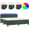 vidaXL Sommier à lattes de lit matelas et LED Vert foncé 180x200 cm