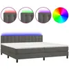 vidaXL Sommier à lattes de lit matelas et LED Gris foncé 200x200 cm