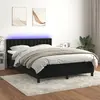 vidaXL Sommier à lattes de lit avec matelas et LED Noir 140x190 cm