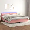 vidaXL Sommier à lattes de lit avec matelas et LED Rose 200x200 cm