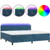 vidaXL Sommier à lattes de lit avec matelas LED Bleu foncé 200x200 cm