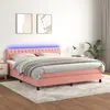 vidaXL Sommier à lattes de lit avec matelas et LED Rose 180x200 cm