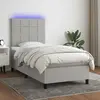 vidaXL Sommier à lattes de lit avec matelas et LED Gris clair 90x190cm