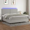 vidaXL Sommier à lattes de lit et matelas et LED Gris clair 200x200 cm