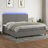 vidaXL Sommier à lattes de lit et matelas et LED Gris foncé 200x200 cm