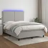 vidaXL Sommier à lattes de lit et matelas et LED Gris clair 140x190 cm