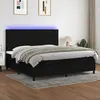 vidaXL Sommier à lattes de lit et matelas et LED Noir 200x200 cm Tissu