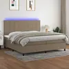 vidaXL Sommier à lattes de lit et matelas et LED Taupe 200x200cm Tissu