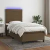 vidaXL Sommier à lattes de lit et matelas et LED Marron foncé 90x190cm