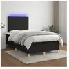 vidaXL Sommier à lattes de lit et matelas et LED Noir 120x200 cm Tissu