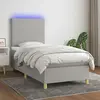 vidaXL Sommier à lattes de lit avec matelas et LED Gris clair 90x190cm