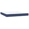 vidaXL Sommier à lattes de lit et matelas et LED Bleu 180x200 cm Tissu