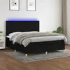 vidaXL Sommier à lattes de lit et matelas et LED Noir 180x200 cm Tissu