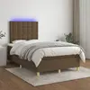 vidaXL Sommier à lattes de lit matelas et LED Marron foncé 120x200 cm