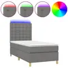 vidaXL Sommier à lattes de lit et matelas et LED Gris foncé 80x200 cm