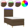 vidaXL Sommier à lattes de lit et matelas et LED Marron foncé 80x200cm