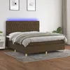vidaXL Sommier à lattes de lit matelas et LED Marron foncé 160x200 cm