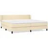 vidaXL Sommier à lattes de lit avec matelas Crème 200x200 cm Tissu