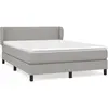 vidaXL Sommier à lattes de lit avec matelas Gris clair 140x200cm Tissu