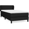 vidaXL Sommier à lattes de lit avec matelas Noir 90x190 cm Tissu
