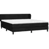 vidaXL Sommier à lattes de lit avec matelas Noir 160x200 cm Tissu