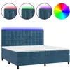 vidaXL Sommier à lattes de lit matelas et LED Bleu foncé 200x200 cm