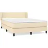 vidaXL Sommier à lattes de lit avec matelas Crème 140x190 cm Tissu