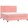 vidaXL Sommier à lattes de lit matelas et LED Rose 180x200 cm Velours