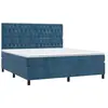 vidaXL Sommier à lattes de lit matelas et LED Bleu foncé 160x200 cm