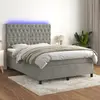 vidaXL Sommier à lattes de lit matelas et LED Gris clair 140x200 cm