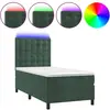 vidaXL Sommier à lattes de lit matelas et LED Vert foncé 100x200 cm
