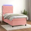 vidaXL Sommier à lattes de lit matelas et LED Rose 90x200 cm Velours