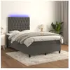 vidaXL Sommier à lattes de lit matelas et LED Gris foncé 120x200 cm