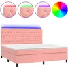 vidaXL Sommier à lattes de lit matelas et LED Rose 200x200 cm Velours