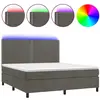 vidaXL Sommier à lattes de lit matelas et LED Gris foncé 160x200 cm